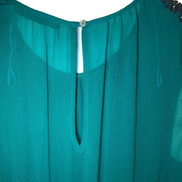 Zara Trafaluc Above the Knee Chiffon  Dress with Bead Detail in Green Women’s XS - Picture 6 of 7